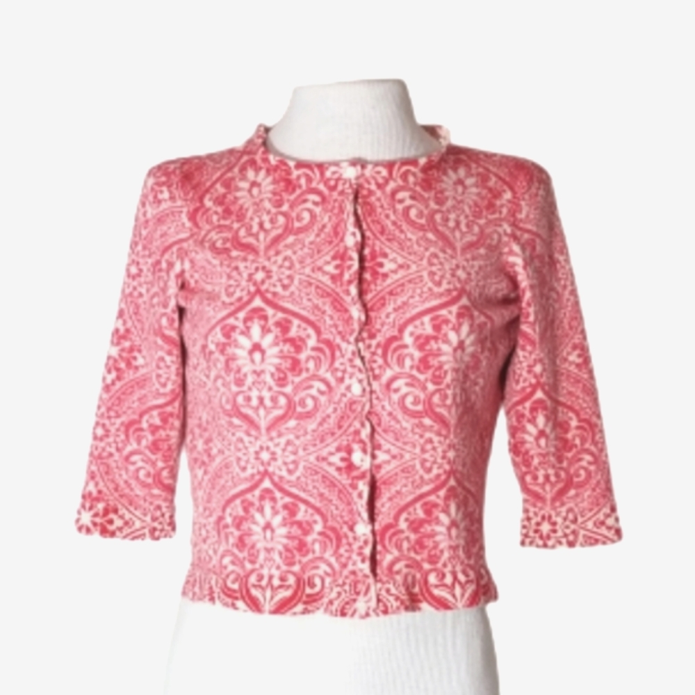 Ann Taylor Extra Fine Marino Wool Blend Cardigan Pink Size LP